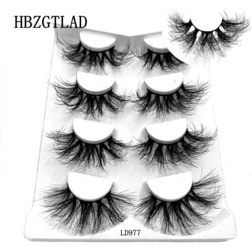 2/4 Pairs 3D Mink 25mm Eyelashes Makeup Natural Long False Eyelashes Dramatic Lashes Extension HandMade Fake Eyelash maquiagem