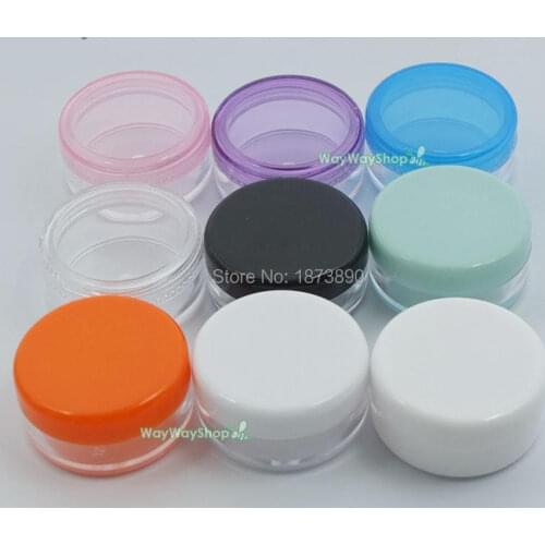 20 pcs 3g transparent Empty jar Pots Cosmetic Clear Eyeshadow Lip Balm Nail Glitter Dust colorfu