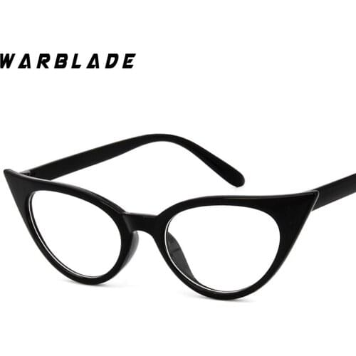 2018 Fashion Cat Eye Glasses Frame For Women Small Triangle Eyeglasses Frame Female Decoration Eyewear With Clear Lens