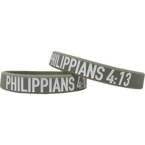 300pcs Motivational PHILIPPIANS 4:13 Silicone Bracelets Rubber Wristbands Free Shipping by DHL
