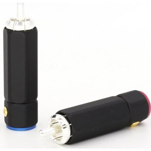 4 pcs Hi-end RCA plug Copper colour RCA -3 silver plated plug high quality signal line plug