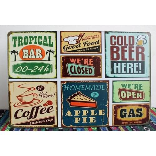 50pcs/lot Metal Sign shabby chic Home Decoration!! Metal Craft Classic Beer Tin Sign iron Tray Bar Decor Wall Metal poster