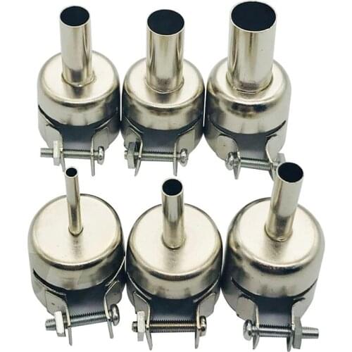 6Pcs 3-12mm Circular Nozzles For Hot Air Soldering Station 858A 858DAluminum Alloy Universal Meatal Heat Gun Resisting Nozzles