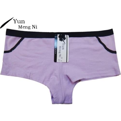 Yun Meng Ni Sexy Women Underpants Plus Size Cotton Women Boy Shorts Briefs Panties Underwear Female Boxer Boyshorts Bragas 86985