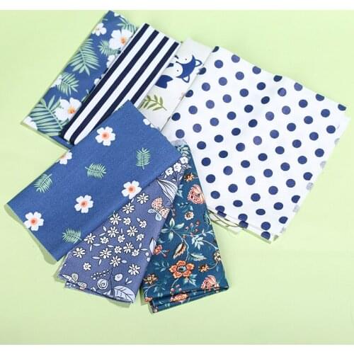 7pcs/set 25cm Fabric Cotton Fabrics Patchwork Cotton DIY Sewing Quilting Cloth for Summer Shirt Dress Bed Sheet Patchwork Making