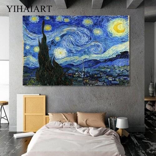 Abstract Landscape Canvas Poster Famous Classic Wall Art Print Van Gogh Starry Night Decorative Picture Modern Living Room Decor