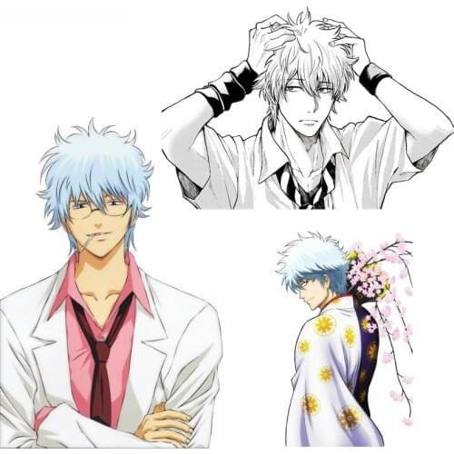 Anime Car Stickers for Gintama Sakata Gintoki Kimono Silver Soul Anime Car Body Sticker Laptop Decal Car Accessories