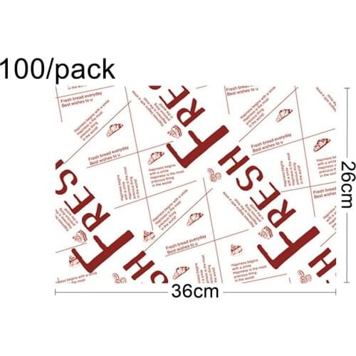 Free Shipping - Catering Supplies, Cheese French Fry Wax Take Out Text Print Kraft Paper Food Wrap - 36*26cm, 100/Pack