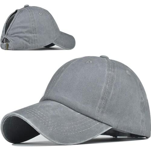 Mens Baseball Cap Outdoor Summer Baseball Cap Vintage Solid Color Adjustable Anti UV Outdoor Sports Ponytail Hat Baseball Cap