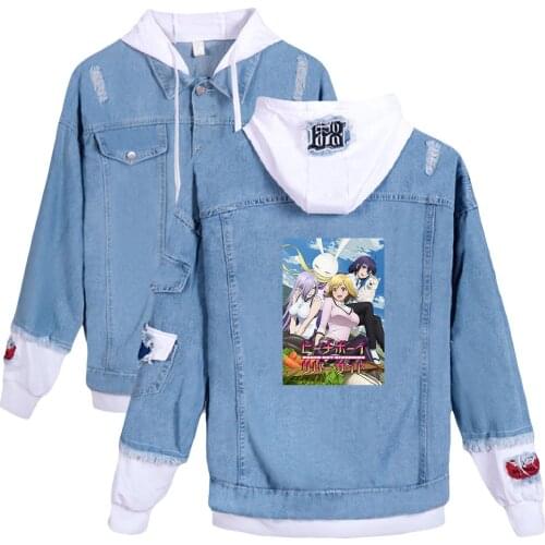Kawaii Anime Peach Boy Riverside Denim Jacket Men Trendy Jean Jackets Spring Casual Coat Streetwear For Women And Men Clothes