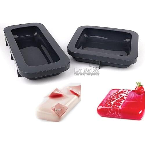 900ml 1000ml French Rectangle Square Shape Silicone Mousse Mold Fondant Jelly Pudding Ice Molds Fondant Mould DIY Bakery Tools