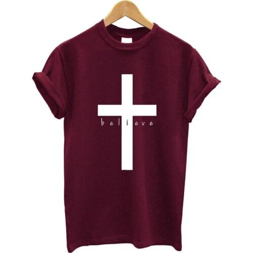 Women Short Sleeve O-neck Funny Summer Tops Faith Tshirt Christian Jesus Clothes Women Tee Shirt Femme Cotton T-shirt
