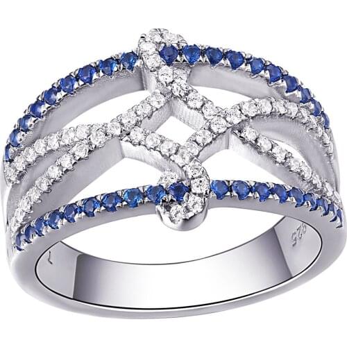 Hainon Cross Ring New Design Ring for Women Filled with Zirconia Newest Design Infinite Ring Micro Paved CZ Silver Color Rings