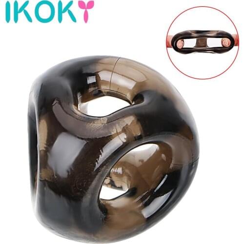 IKOKY Scrotal Binding Penis Ring Delay Ejaculation Silicone Sex Toys for Men Male Elastic Cock Ring Adult Products Sex Shop