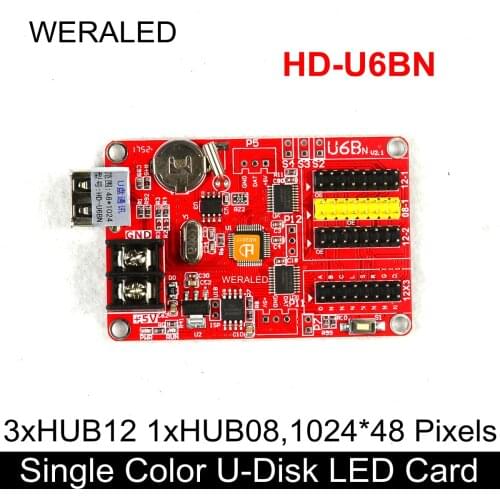 Huidu HD-U60 HD-U6BN HD-U62 HD-U63 USB-Disk Single Color Dual Color Message Board LED Card
