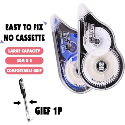2PCS Economical Set 30m*2 Long Correct Belt Correction Tape Corretiva Papeleria Stationery Office School Stationery Supplies
