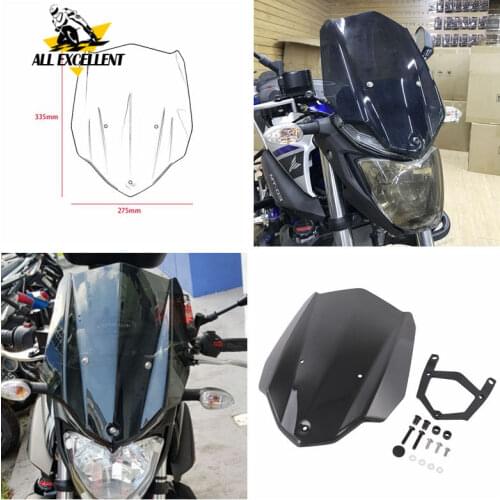 For YAMAHA MT03 MT 03 2016-2018 Mounting Bracket Windshield Smoke color and black color moto Windscreens Wind deflector Screen