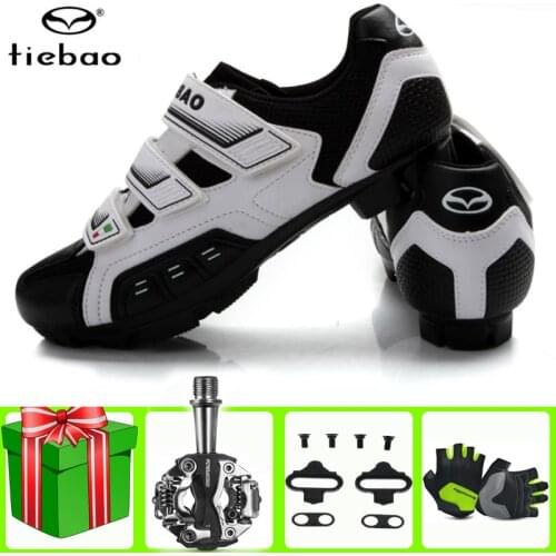 Tiebao MTB Cycling Shoes Men Breathable Racing Mountain Bike Shoes Self-locking Professional Bicycle Sneakers Women Sports Shoes