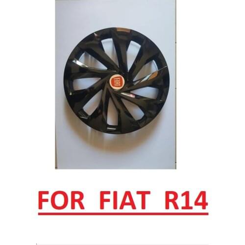 Car Wheel Rim Cover For Fiat R14 Piano Bright Black Hub Flexible Caps For Tipo Uno Tempra 14 inch 4pcs With Emblem Aftermarket