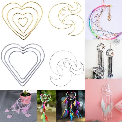 Love Heart Metal Craft Hoops Dream Catcher Rings Wreaths Macrame Project DIY Accessories for Dreamcatchers dropship