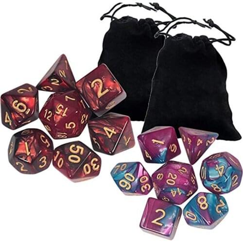 Polyhedral Dice Set with Black Drawstring Bag for Dungeons and Dragons DND Dice Role Playing Dice Game Accessories
