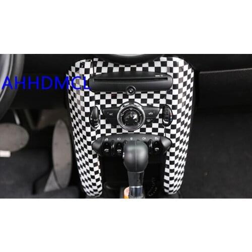 Car Interior Sequins Mouldings Modification Decorative Trim Frame Black N White Grid Color For Mini R55 R56 R58 2007 2008 - 2013