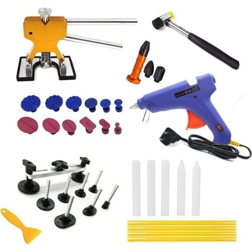 Paintless Dent Repair Kit Yellow Dent Lifter Bridge Set Hammer Dent Removal