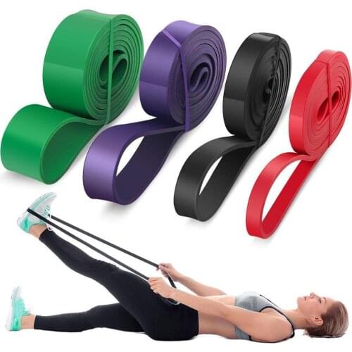 Set of 4 Natural latex Resistance Band Set Pull Up Assist Bands Stretch Mobility Band Power-Lifting Bands Home Gym Workouts