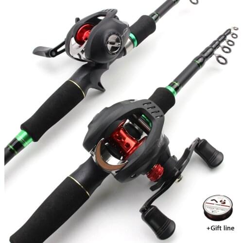 NEW 1.8m-2.7m Rod Reel Combos Fishing rod with reel Casting Rod and Casting Reel set carbon lure fishing rod Beginner fishing