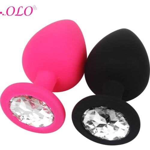 OLO S M L Rhinestone Anal Plug for Men Woman Erotic Sex Toys Adult Products Silicone Prostate Massager Butt Plug