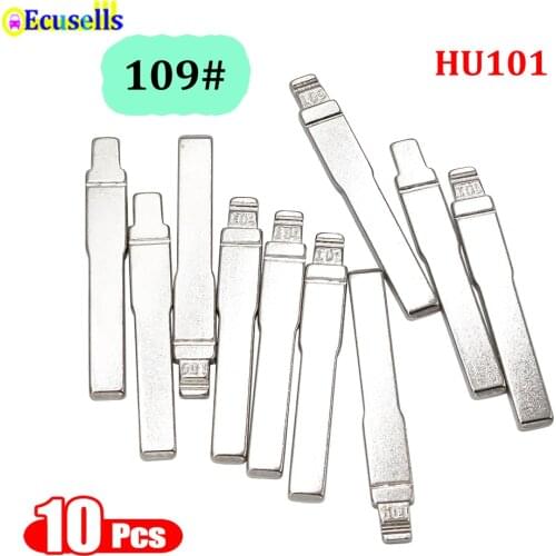 10Pcs/Lot Flip Blank Car Key Blade Uncut HU101 109# for Ford Focus CMAX SMAX GALAXY Fiesta Expedition Edge Metal Blade NO.109