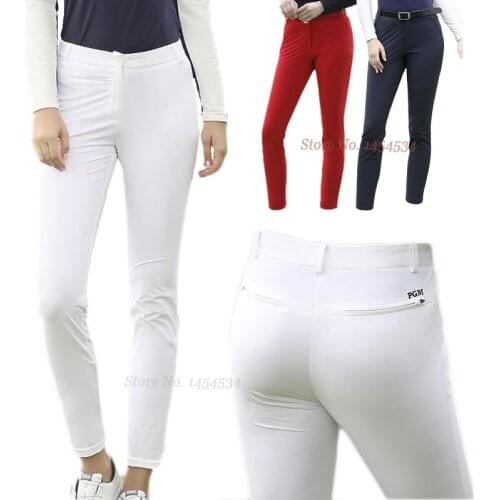 Send Belt !Lady Clothes 2020 Ultra-thin Cropped Trousers Spring Golf/Tennis Pants High Elastic Women Ankle-length Slim Fast Dry