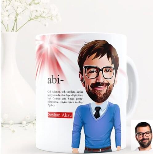 Personalized Abi Caricature Of White Mug cup