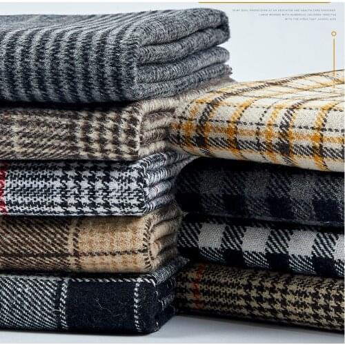 50x150cm Autumn Winter Thick Woolen Cloth Fabric British style Plaid Woolen Tweed Suit Coat Dress DIY Apparel Sewing Fabric