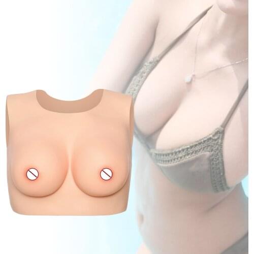KUMIHO Crossdress C/D/E Cup Realistic Silicone Breast Form Round Neck Fake Boobs Tits Enhancement For Drag Queen Transgender