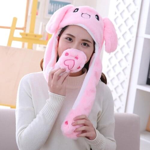 Animal Cartoon Stitch Girls Unicorn Hat Winter Women Hats Plush Moving Rabbit Ears Hat Childrens Cap Funny Gift For Baby