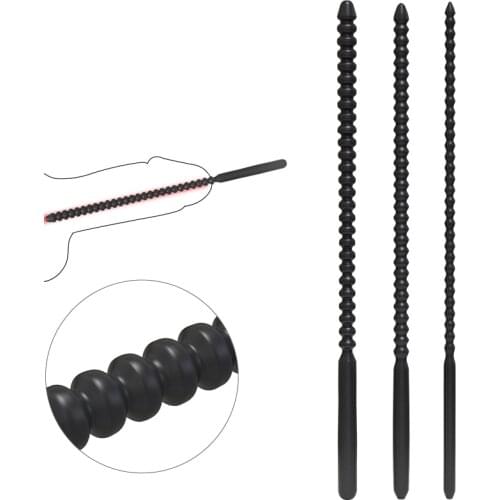 Urethral Plug Silicone Urethra Sounding/Dilator/Massager Piercing Penis Insertion Beaded Penis Sound Male Masturbator Sex Toys