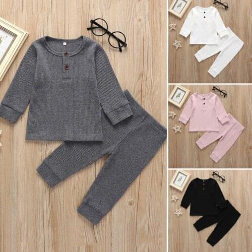 Newborn Baby Girl Boy Knitted Long Sleeve Tops Pants Leggings Outfits Clothes