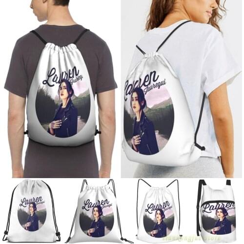 Unisex Drawstring Bags Lauren Jauregui(2) Women Drawstring Backpacks Men Outdoor Travel Backpacks Training Fitness Bag