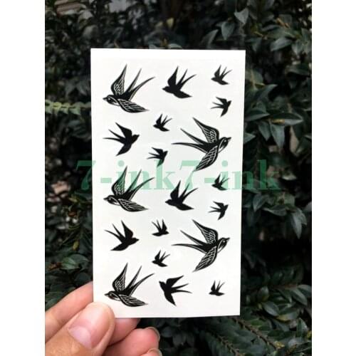 Waterproof Temporary Tattoo Sticker black white pigeon Swallow bird tattoo flash tatoo fake Water Transfer tatto for Woman Man