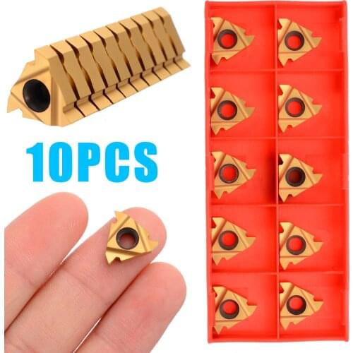 10Pcs 16IR AG60 Inserts Blade Lathe CNC Carbide Thread Cutting Turning Tool For Machining Steel And Cast Iron