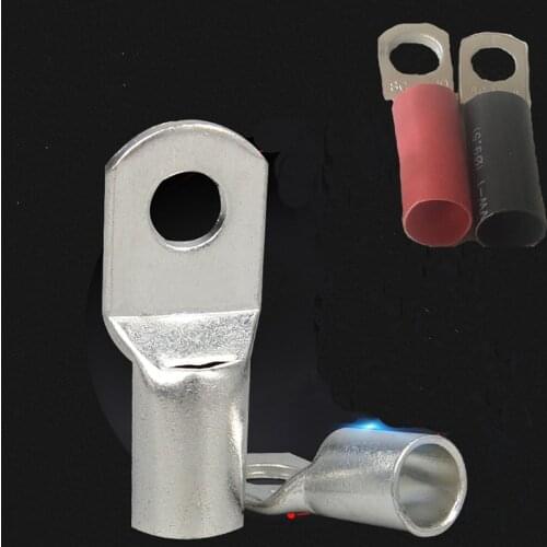 10PCS SC Bare Copper Ring Crimp Terminals Lugs Battery Cable Wire Splice Connectors With Dual Wall Adhesive Heat Shrink Tube