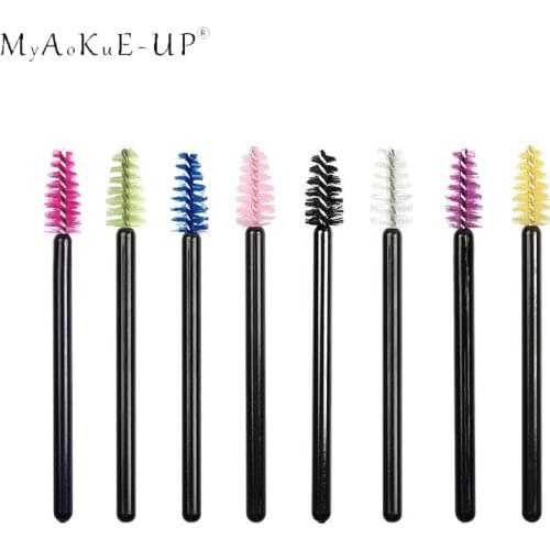 50pcs/pack Disposable Eyelash Brush Mascara Wands Applicator Eyelash Comb Makeup Brushes Individual Lash Removing Micro Swab
