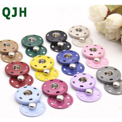 6 pieces / bag metal sewing button fasteners sewing leather craft clothes bag accessories a variety of color invisible buttons
