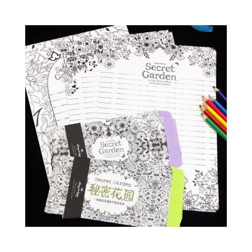 9Pcs/Set 3 envelops+6 writting paper secret garden coloring envelopes letter paper set stationery