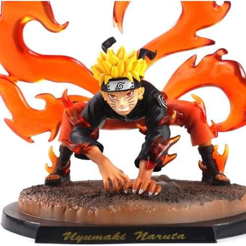 19cm Anime GK Nine-tailed Demon Fox Action Figure Collectible Model Toys