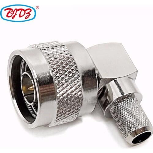 Free shipping 5 pcs N-Type male right angle for LMR195 LMR200 RG58 RG400 RG142