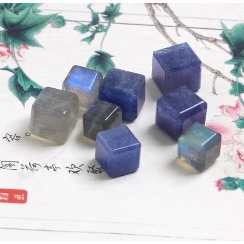 One piece loose beads Tanzanite/Labradorite square for DIY jewelry making FPPJ wholesale nature gemstone