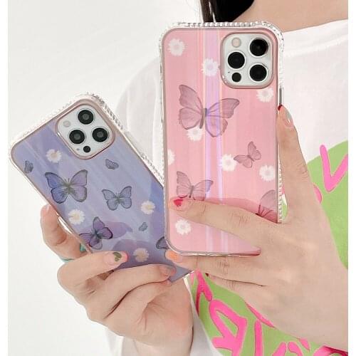 Tobebest Laser Butterfly Phone Cases for iPhone 12 Pro Max 11 pro max X XS XR 7 8 Plus SE 2020 Soft Cover Shell ins Popular