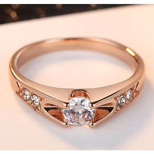 5 Items CZ Crystal Wedding Rings for Women & Men Rose Gold Color Cubic Zirconia Engagement Party Jewelry R249 R110